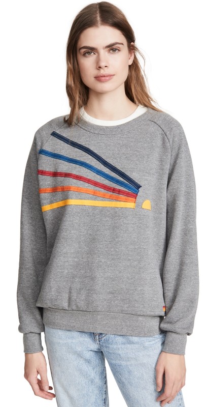 Aviator Nation Daydream Crew Sweatshirt Heather Grey