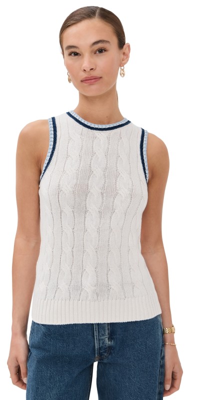Veronica Beard Jerrel Knit Tank Off White