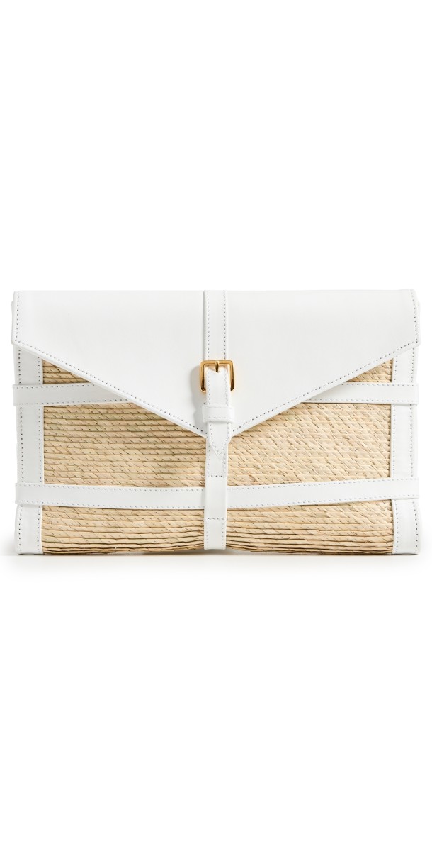 Altuzarra Watermill Envelope Clutch Natural/Whit