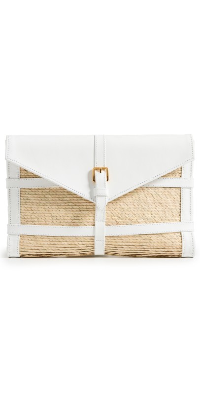 Altuzarra Watermill Envelope Clutch Natural/Whit