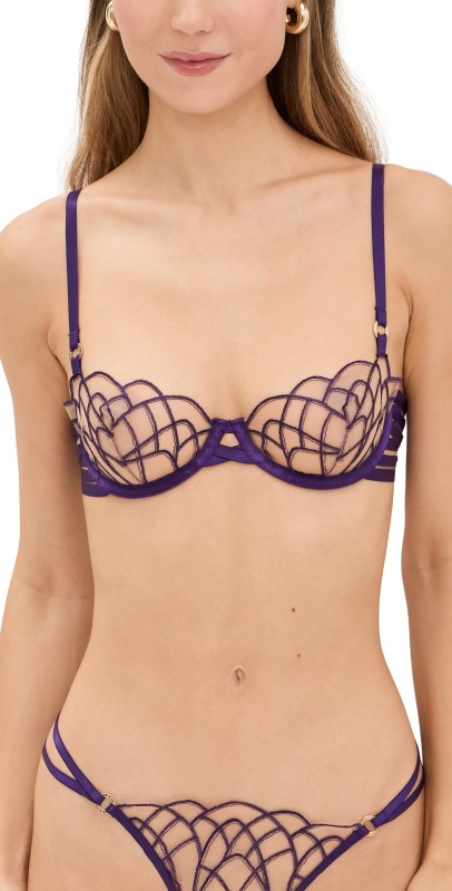 Bluebella Beatrix Wired Bra Acai Purple/Sheer