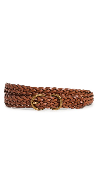 Polo Ralph Lauren Skinny Vachetta Braided Belt 18mm Brown