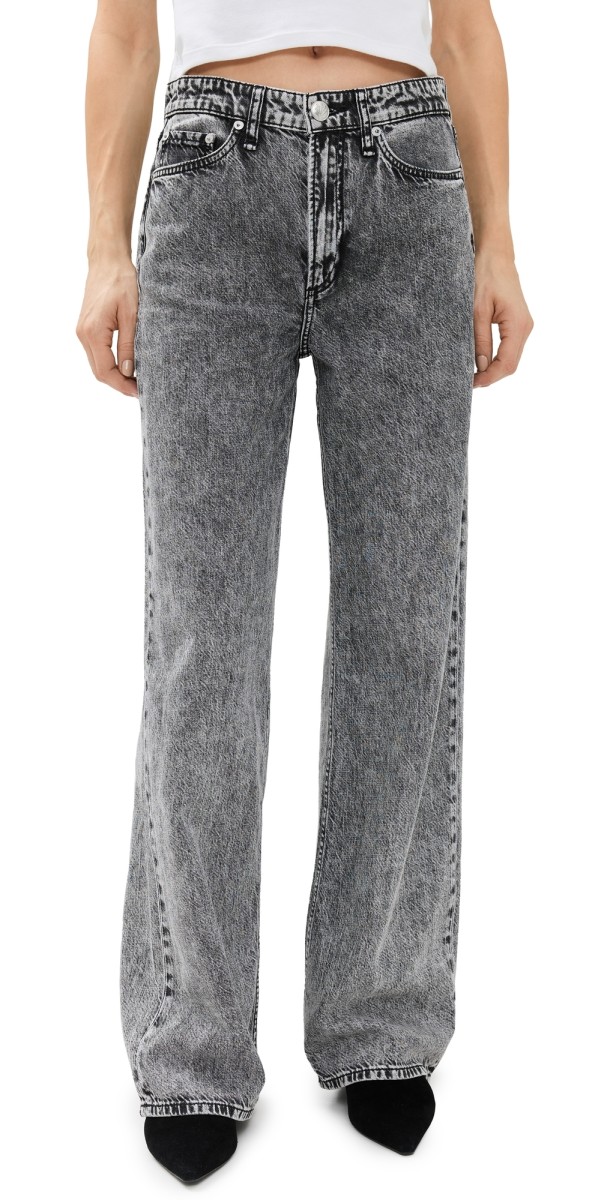 rag & bone Featherweight Logan Wide Leg Jeans Slate Grey