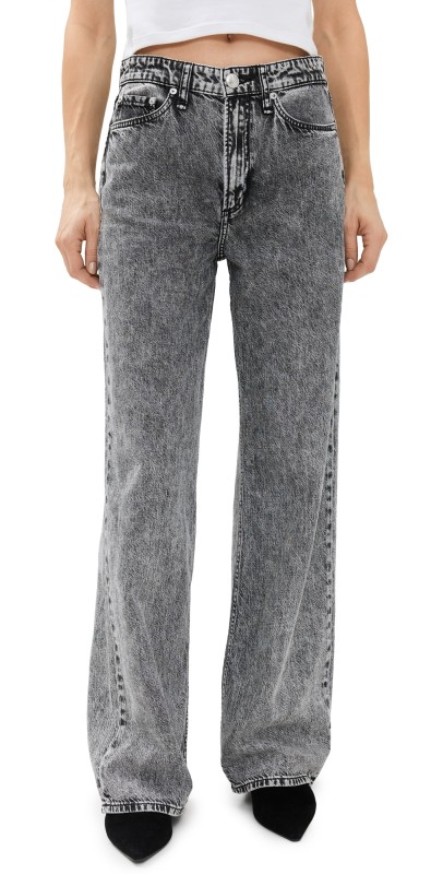 rag & bone Featherweight Logan Wide Leg Jeans Slate Grey