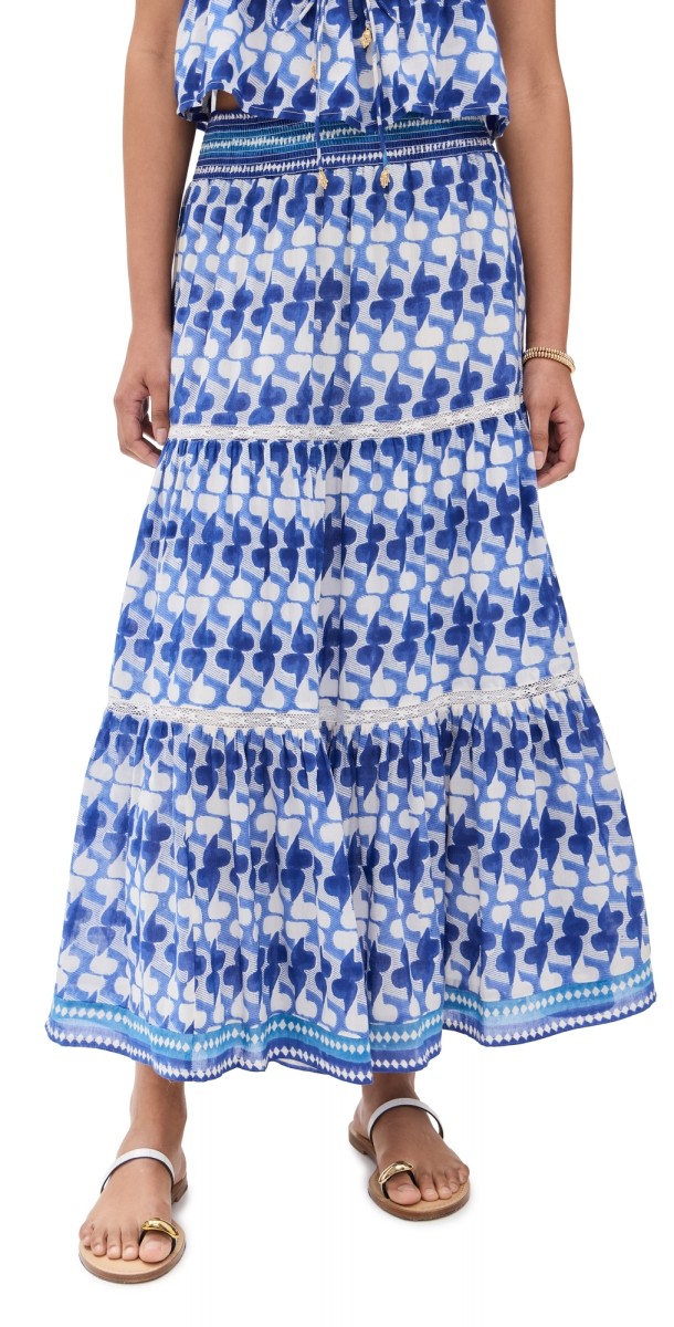 Bell Marni Maxi Skirt Navy White Dot