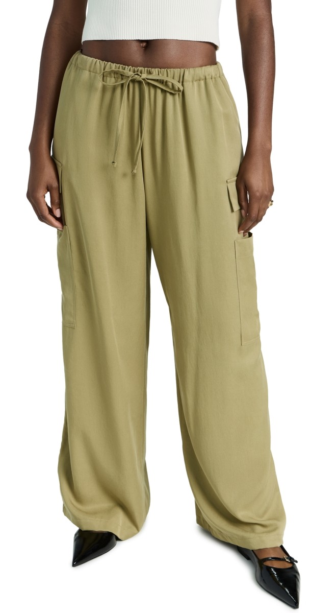 Reformation Ethan Twill Pants Olive Oil