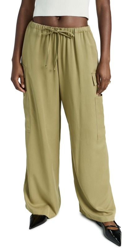 Reformation Ethan Twill Pants Olive Oil