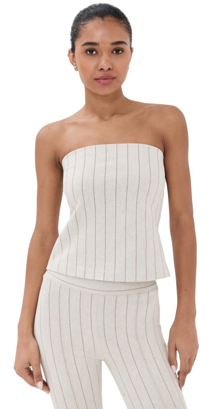 Rosetta Getty Strapless Bandeau Beige/Brown