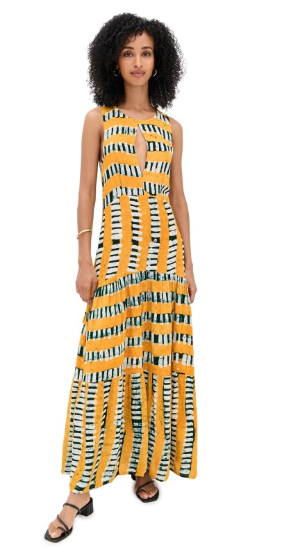Busayo Sade Dress Green/Yellow/White