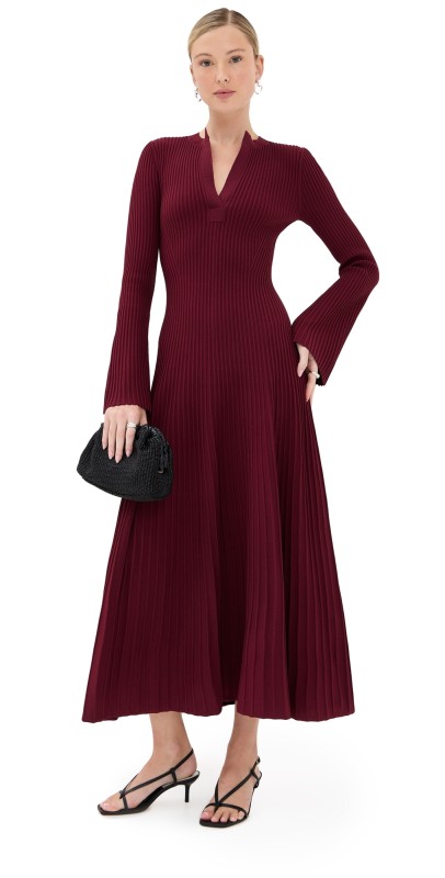 SIMKHAI Genna Midi Dress Cranberry