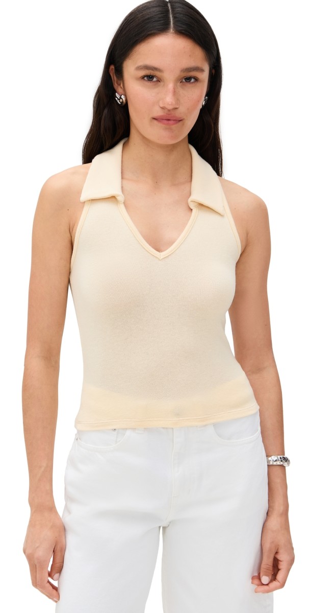 Reformation Austine Knit Top Custard