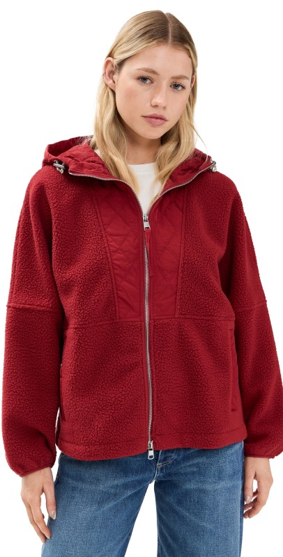 Varley Richfield Quilt Fleece Combo Red Dahlia