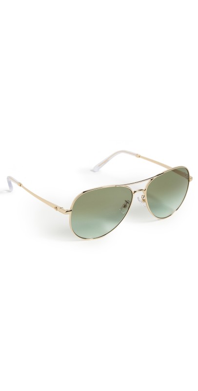 Tory Burch Aviator Sunglasses Yellow Gold