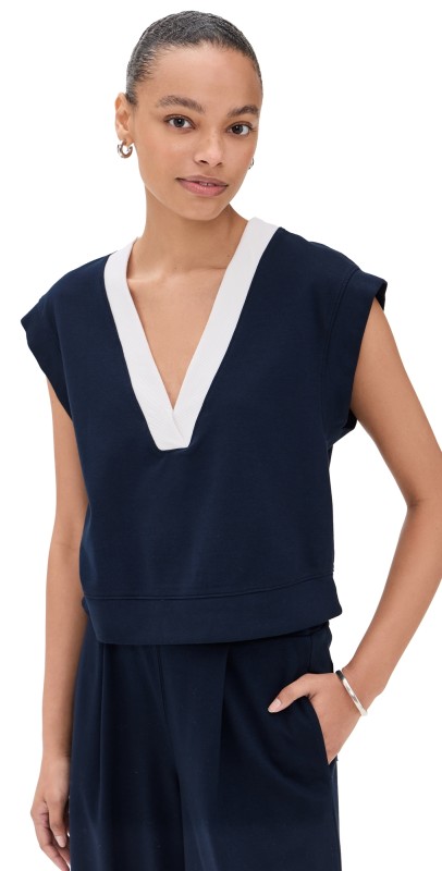 Stateside Ponte Colorblock Vest New Navy