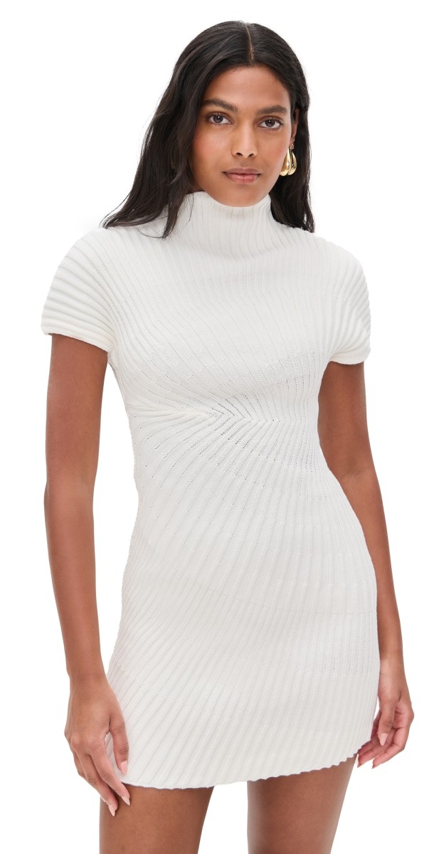 Cult Gaia Luka Knit Dress Off White