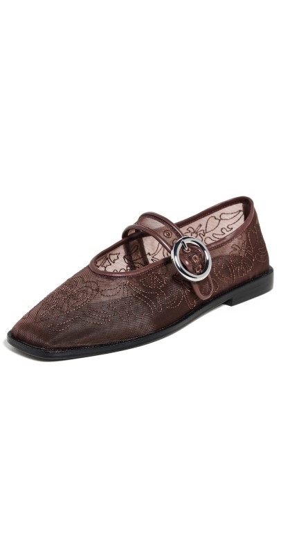 FARM Rio Chicory Coffee Square Toe Ballerina Flats Chicory Coffee