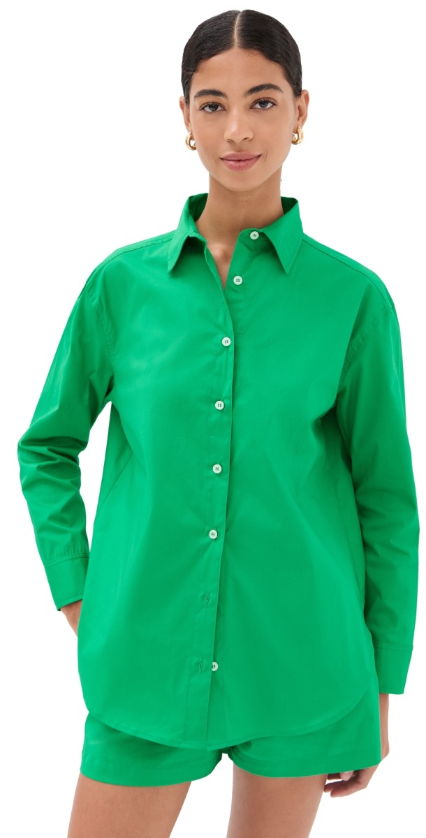 LE BOP Cecillia Button Down Kelly Green