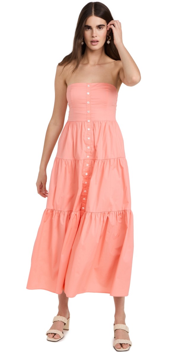 STAUD Elroy Dress Grapefruit