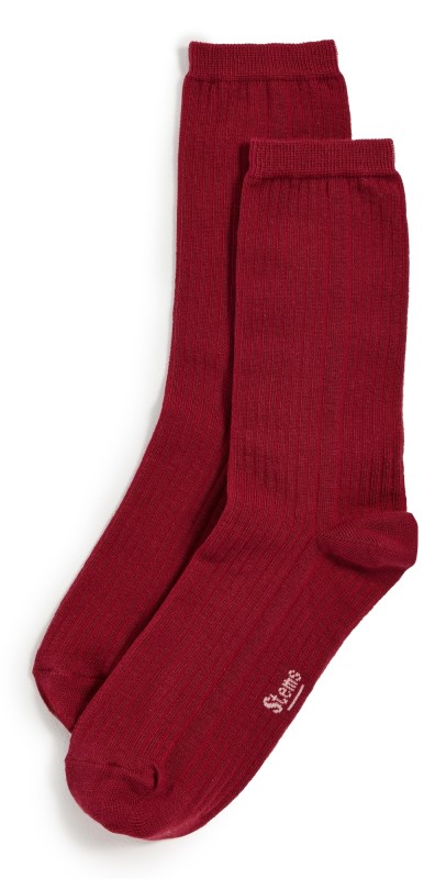 Stems Cotton Cashmere Crew Socks Beig