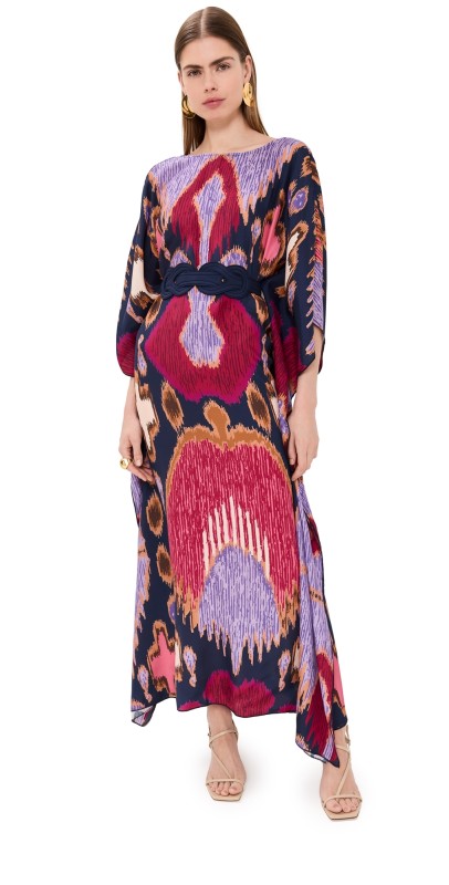 Figue Elizabeth Kaftan Fan Ikat True Navy