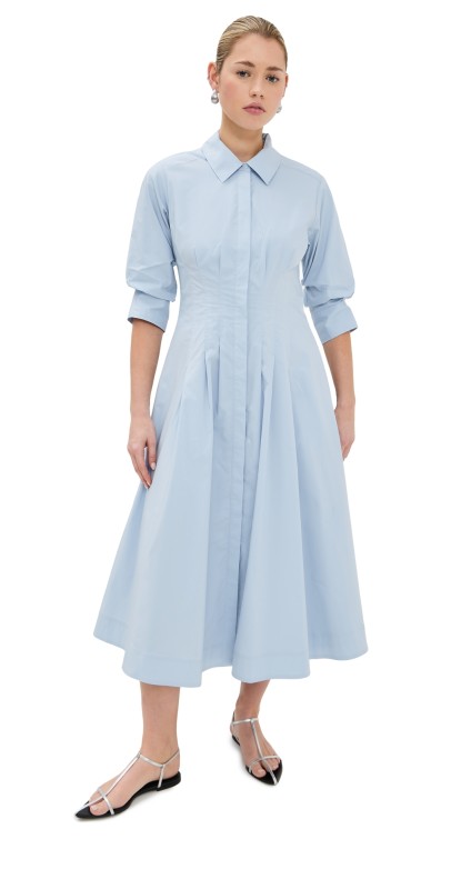 SIMKHAI Jazz Pintuck Midi Dress PERIWINKLE SKY