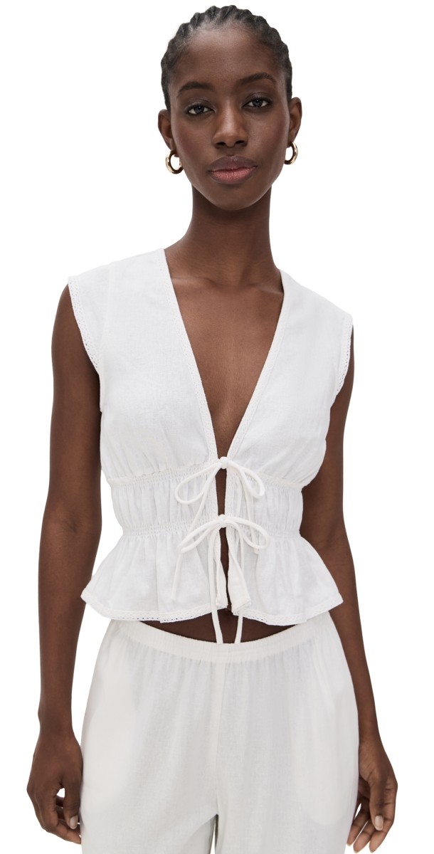 WAYF Clara Top Ivory