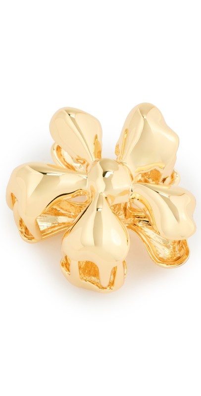 LELET NY Glossy Daisy Floral Mini Claw Clip Gold
