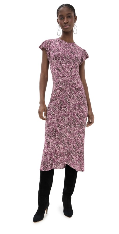 Isabel Marant Terena Dress Purple/Ecru