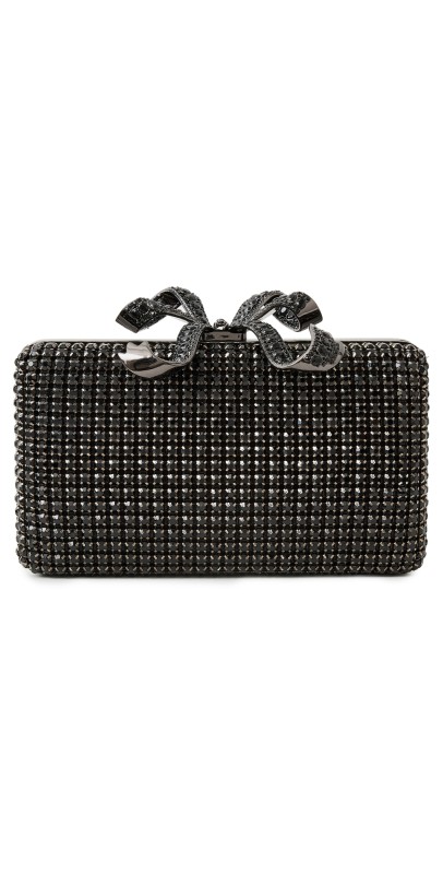Self Portrait Black Crystal Box Clutch Black