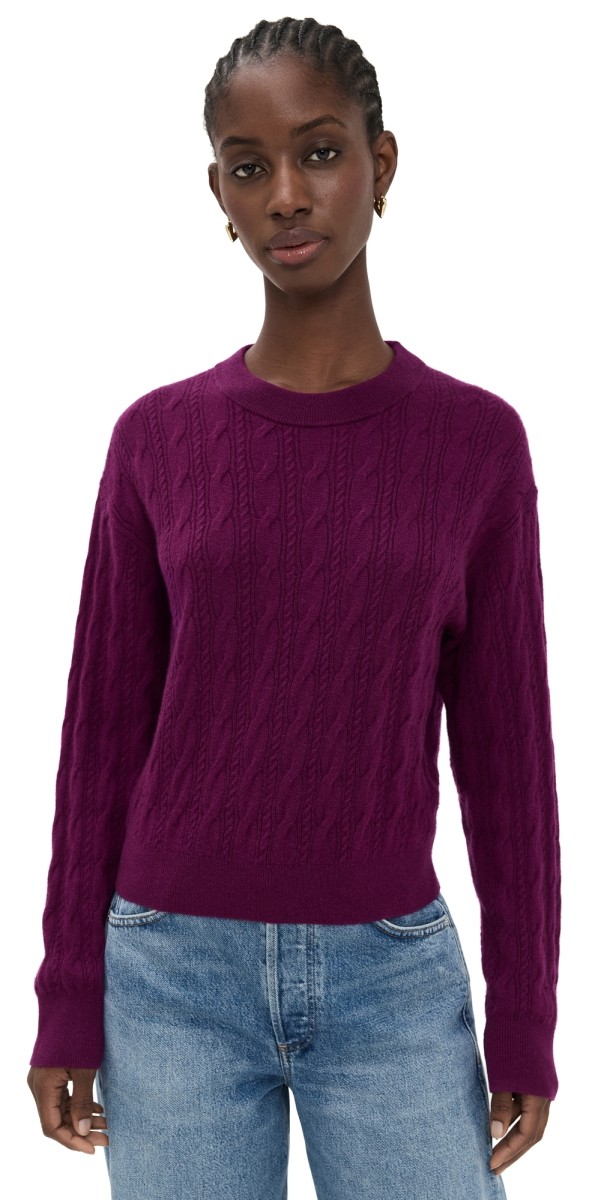 Guest in Residence Cable Collegiate Crew Aubergine