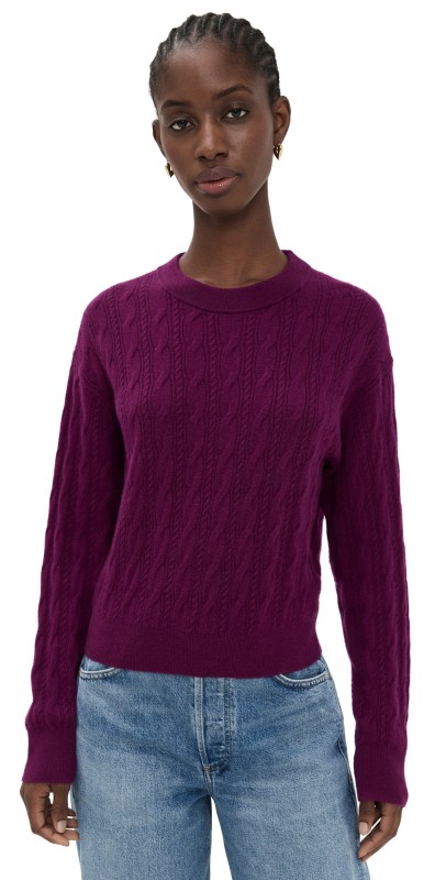Guest in Residence Cable Collegiate Crew Aubergine