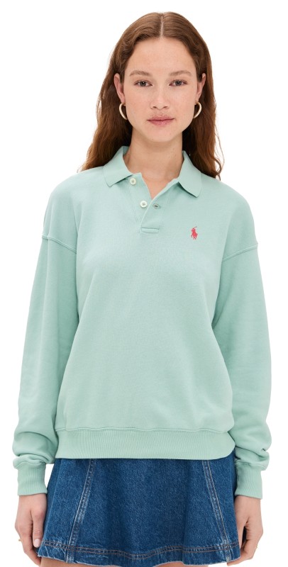 Polo Ralph Lauren Island Long Sleeve Knit Polo Essex Green