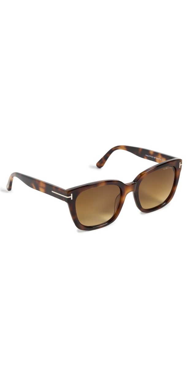 Tom Ford Haylay Sunglasses Dark Havana/Gradient Smok