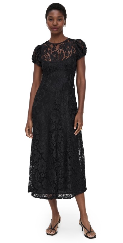 WAYF Clarity Lace Dress Black