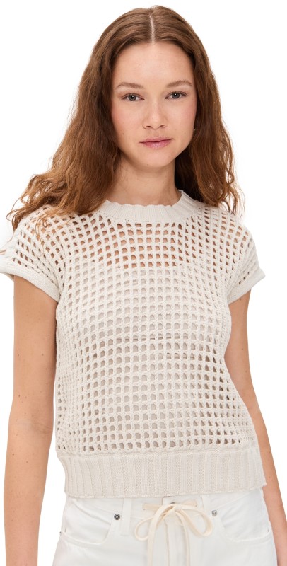 Splendid x Cella Jane Pointelle Sweater Vest Pearl