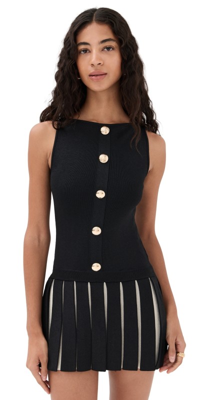 Retrofête Elisabetta Knit Dress Metallic Black