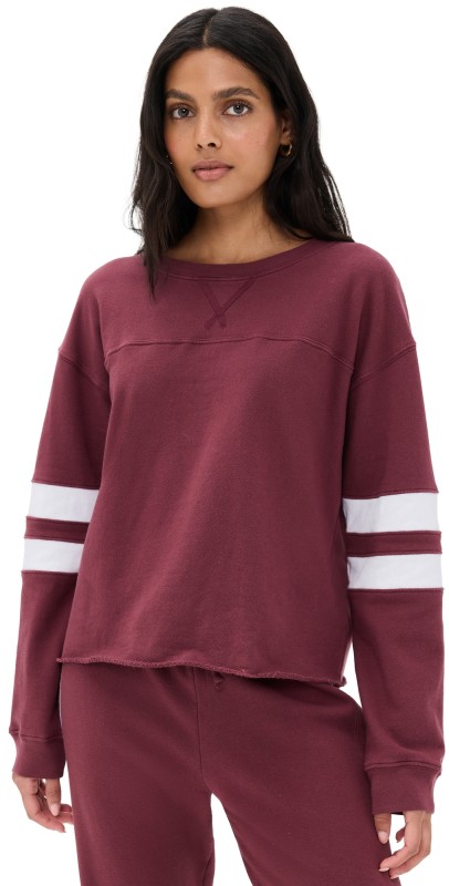 Year of Ours Varsity Sweatshirt Burgundy/Cream