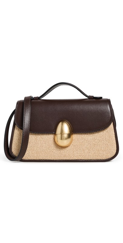 NEOUS Phoenix 1.0 Raffia Bag Natural/Dark Chocolat