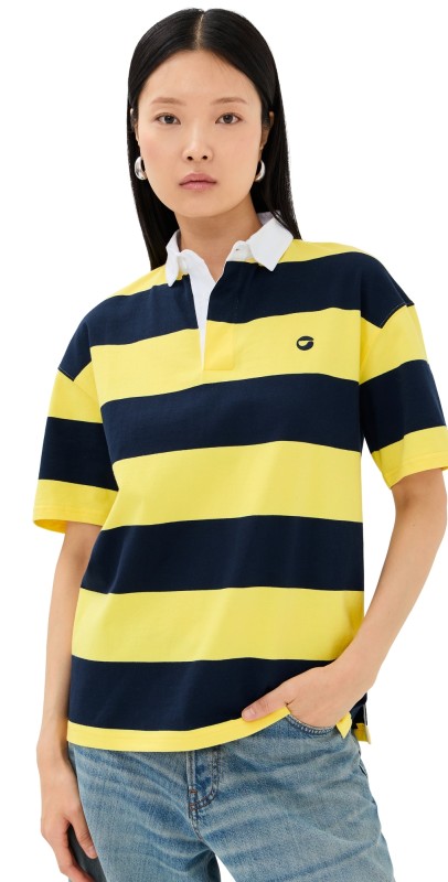 Coperni Striped Polo Top Yellow/Blue