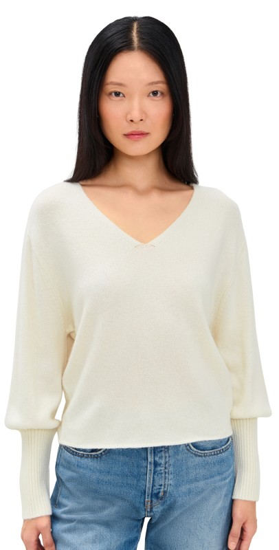MOUSSY VINTAGE MV 2Face Dolman Knit Top White