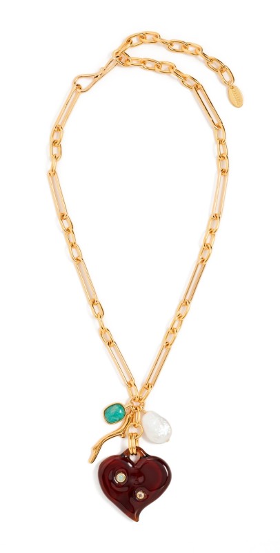 Lizzie Fortunato Murano Heart Necklace Mult