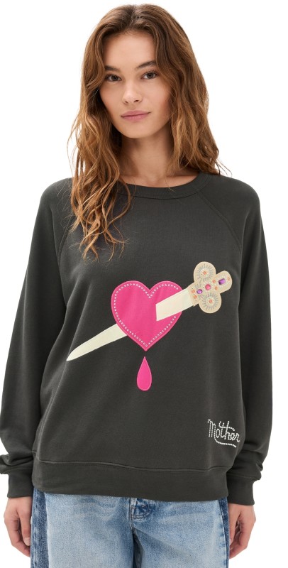 MOTHER The Biggie Concert Sweatshirt Heart Dagger