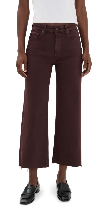 AG Saige Wide Leg Crop Jeans Coffee Bean