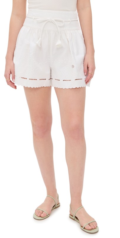 Hunter Bell Fern Shorts White Embroidery