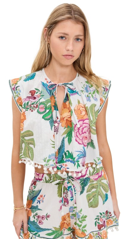 FARM Rio Sweet Bloom Blouse Sweet Bloom Bouquet Off-White