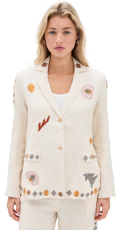 Carolina K Vera Blazer Ivory Embroid