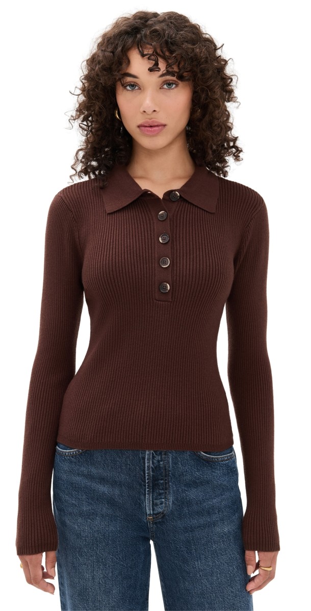 Joe's Jeans The Lisa Polo Sweater Chocolate