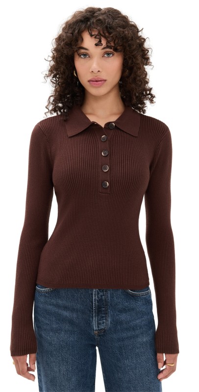 Joe's Jeans The Lisa Polo Sweater Chocolate