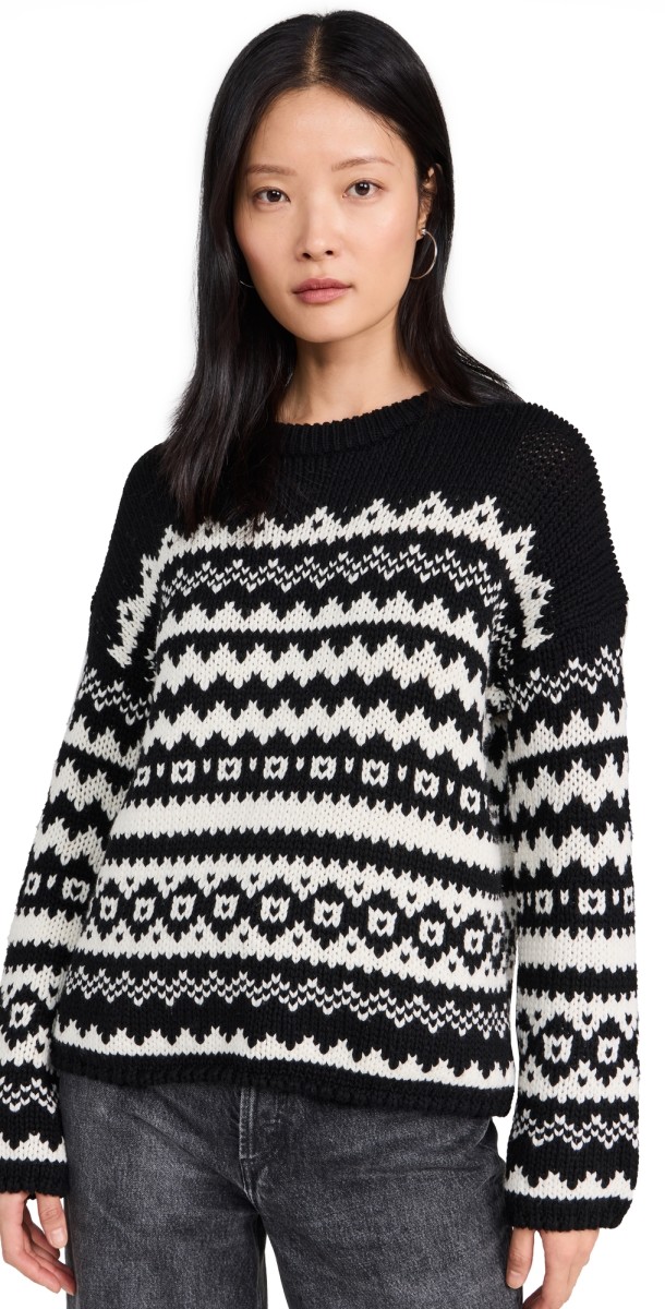 Velvet Maywood Crew Neck Sweater Black/Milk