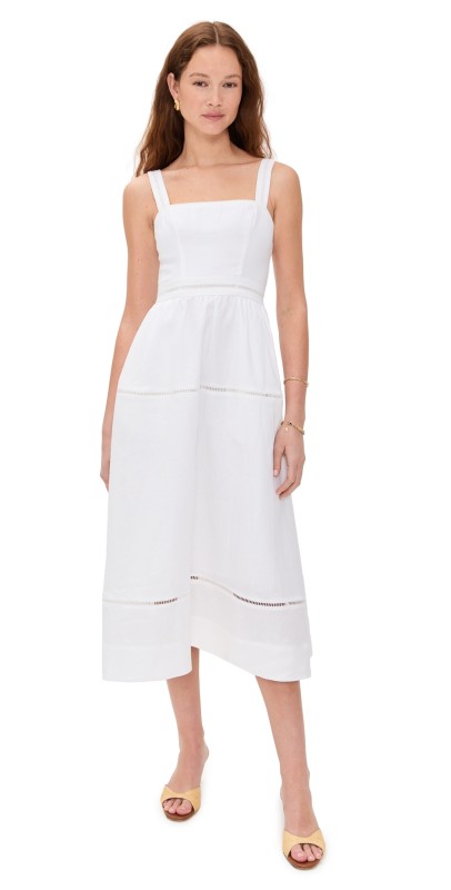Reformation Everett Linen Dress White